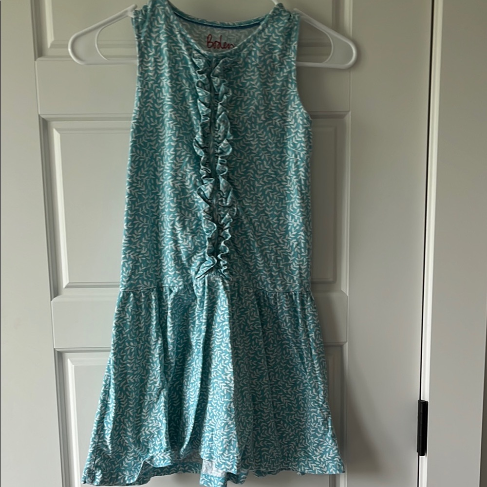 Mini Boden Blue Ruffle Sleeveless Dress